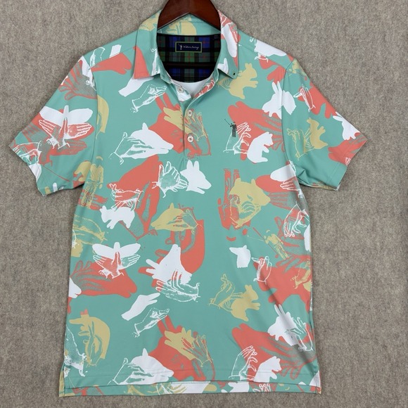 William Murray Golf Other - William Murray Happy Hands Club Golf Polo Mens S Green Coral Performance